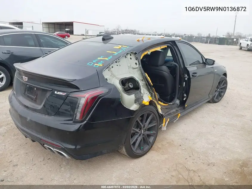 2022 Cadillac Ct5-V V-Series VIN: 1G6DV5RW9N0136872 Lot: 44497810