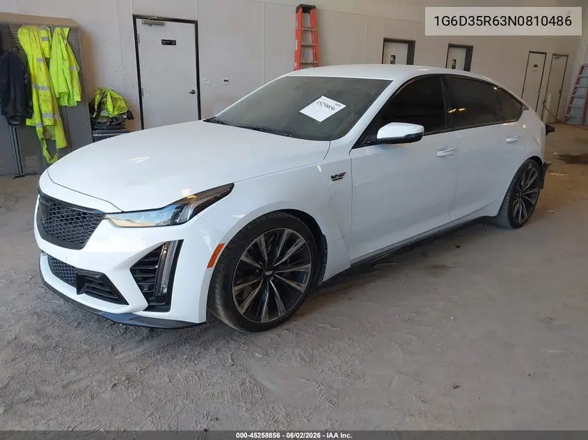 2022 Cadillac Ct5-V V-Series Blackwing VIN: 1G6D35R63N0810486 Lot: 45258856