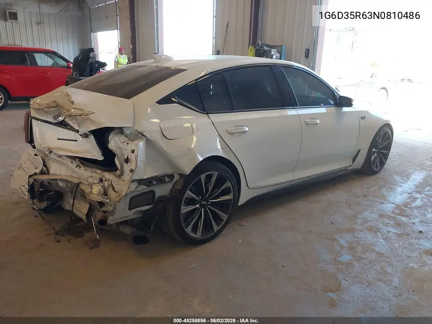 2022 Cadillac Ct5-V V-Series Blackwing VIN: 1G6D35R63N0810486 Lot: 45258856