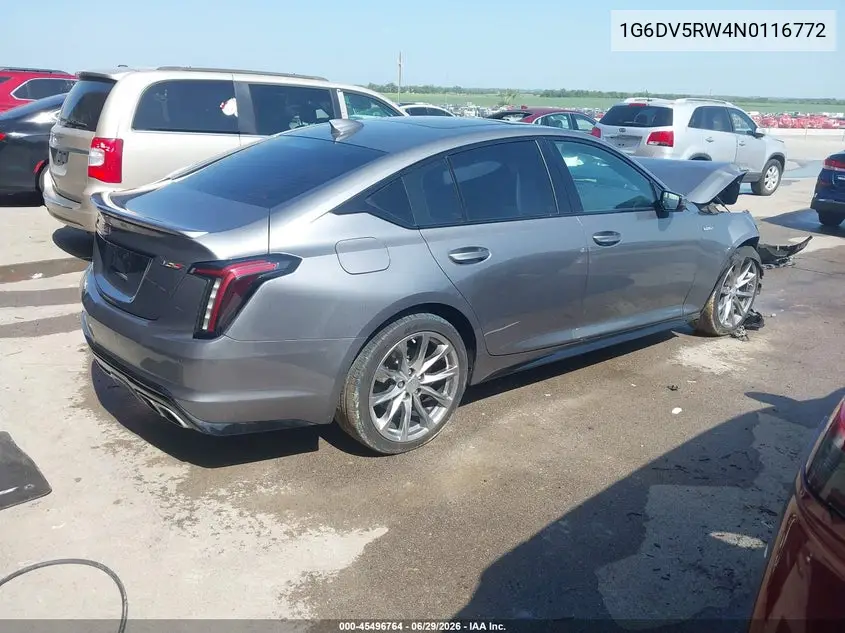2022 Cadillac Ct5-V V-Series VIN: 1G6DV5RW4N0116772 Lot: 45496764