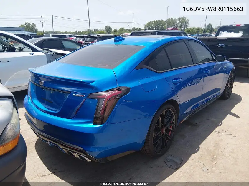2024 Cadillac Ct5-V V-Series VIN: 1G6DV5RW8R0115663 Lot: 45527476