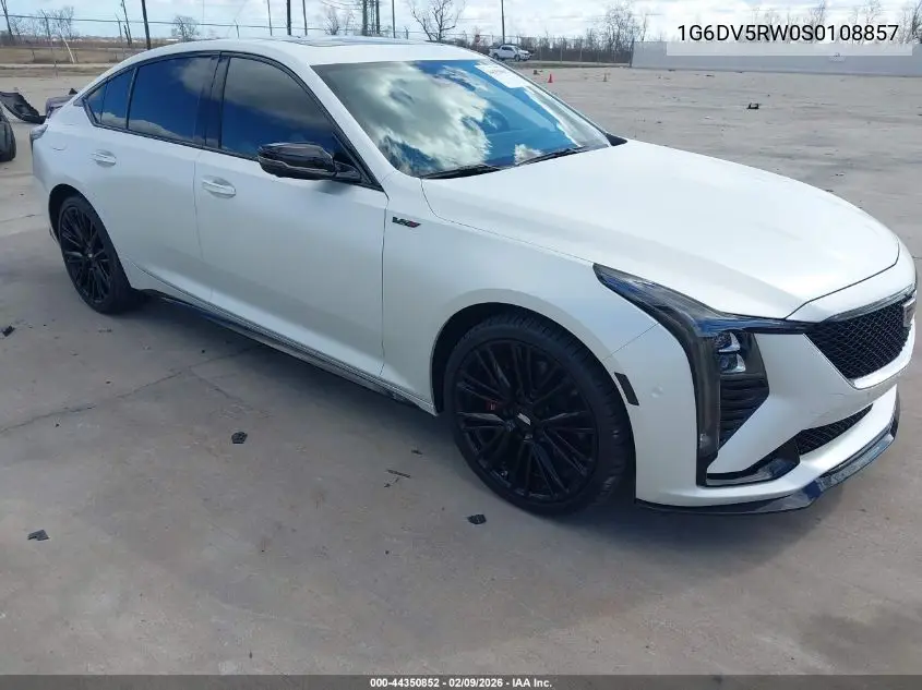 2025 Cadillac Ct5-V V-Series Rwd VIN: 1G6DV5RW0S0108857 Lot: 44350852