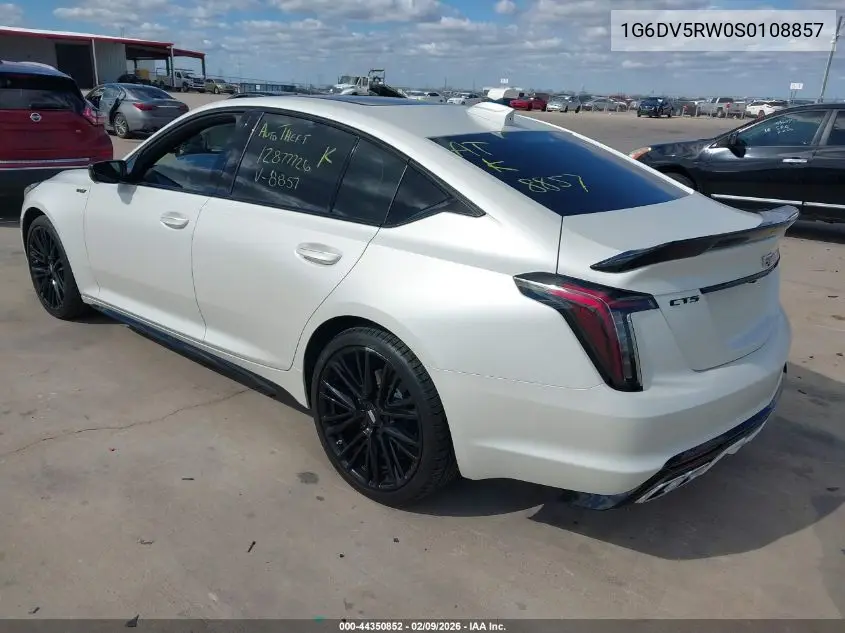 2025 Cadillac Ct5-V V-Series Rwd VIN: 1G6DV5RW0S0108857 Lot: 44350852