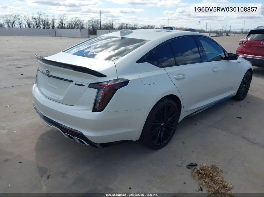 2025 Cadillac Ct5-V V-Series Rwd VIN: 1G6DV5RW0S0108857 Lot: 44350852