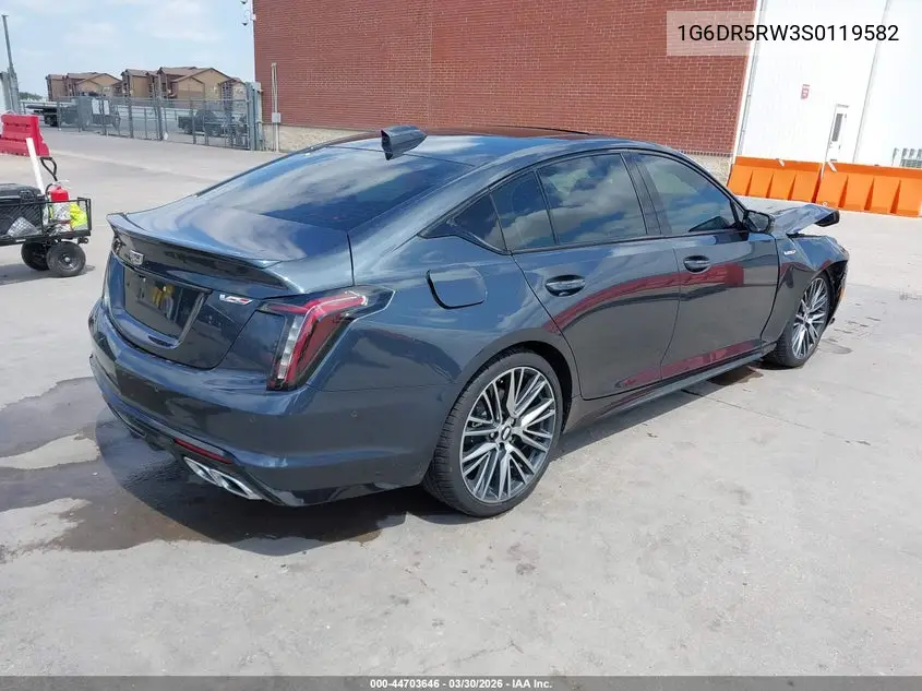 2025 Cadillac Ct5-V V-Series Rwd VIN: 1G6DR5RW3S0119582 Lot: 44703646