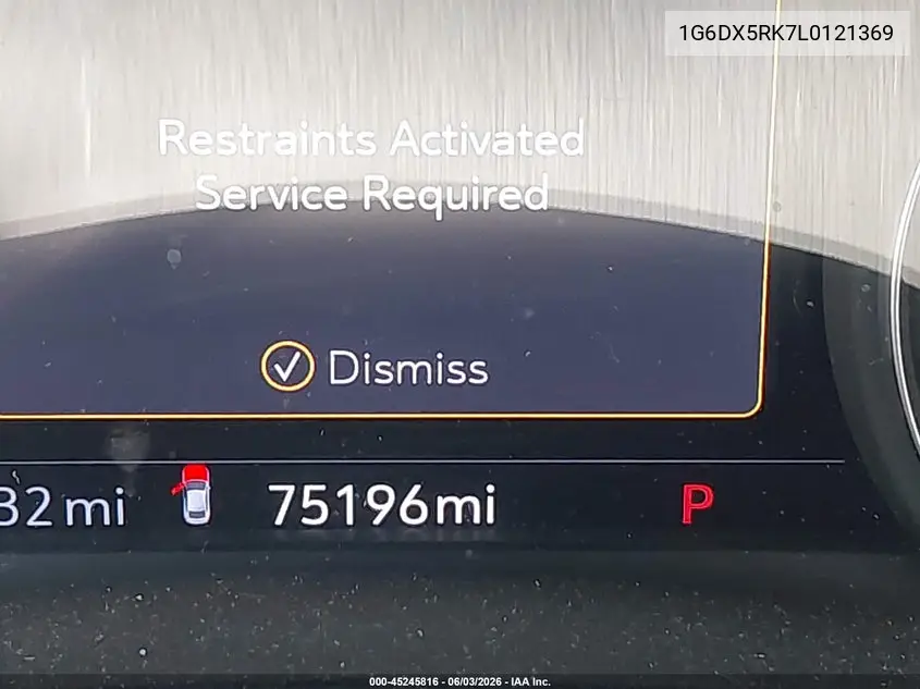 2020 Cadillac Ct5 Luxury VIN: 1G6DX5RK7L0121369 Lot: 45245816