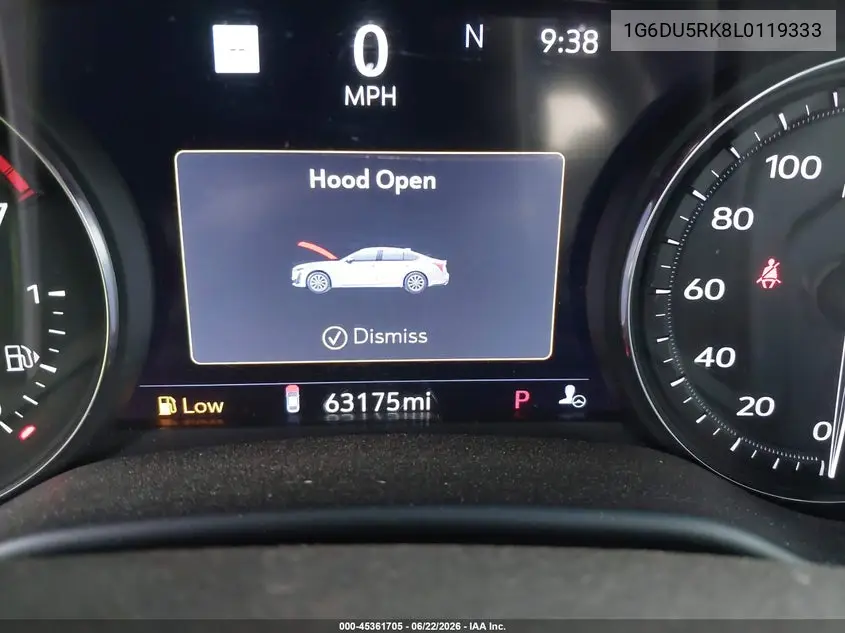 2020 Cadillac Ct5 Sport VIN: 1G6DU5RK8L0119333 Lot: 45361705