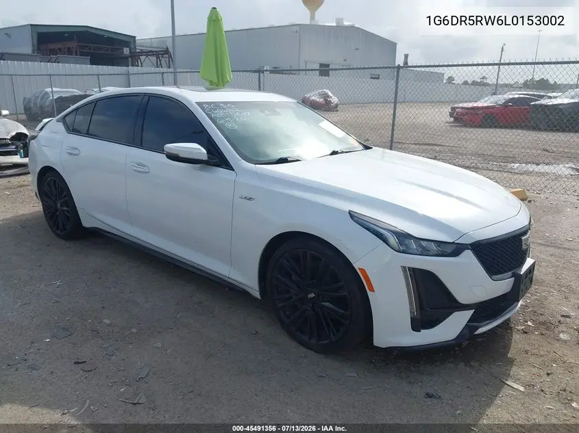 2020 Cadillac Ct5 V-Series VIN: 1G6DR5RW6L0153002 Lot: 45491356