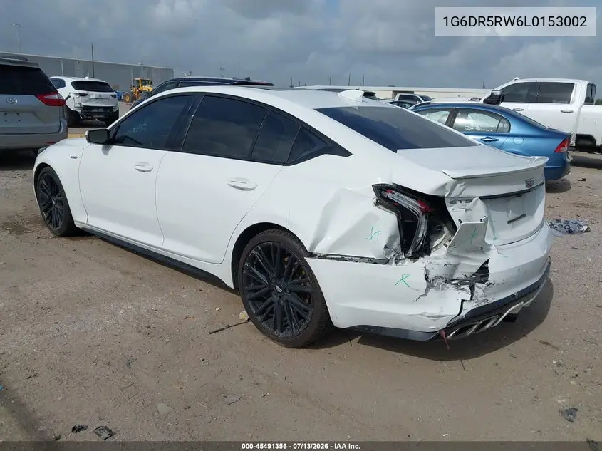 2020 Cadillac Ct5 V-Series VIN: 1G6DR5RW6L0153002 Lot: 45491356