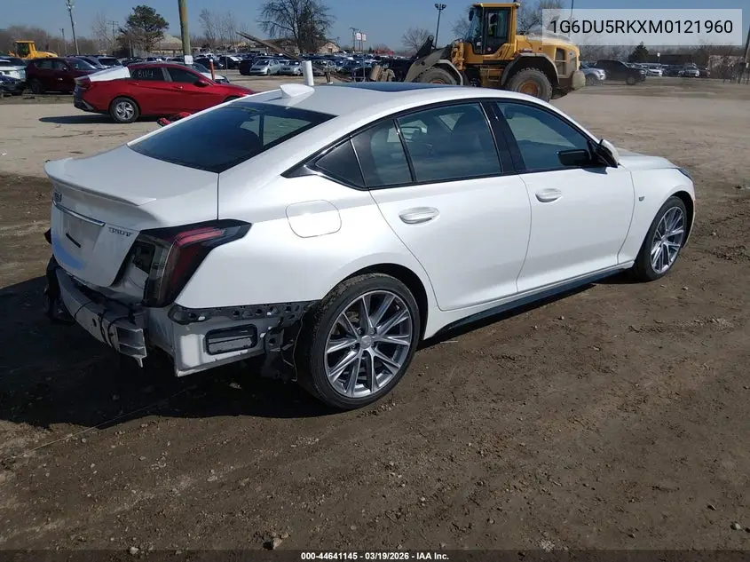 2021 Cadillac Ct5 Sport VIN: 1G6DU5RKXM0121960 Lot: 44641145