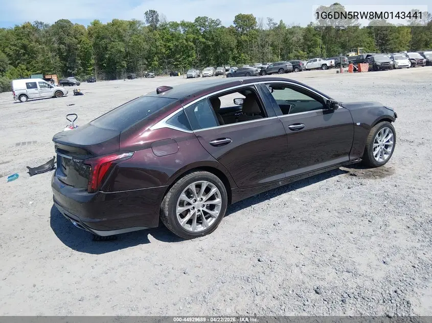 2021 Cadillac Ct5 Premium Luxury VIN: 1G6DN5RW8M0143441 Lot: 44929689
