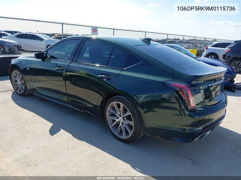 2021 Cadillac Ct5 Sport VIN: 1G6DP5RK9M0115736 Lot: 45240488