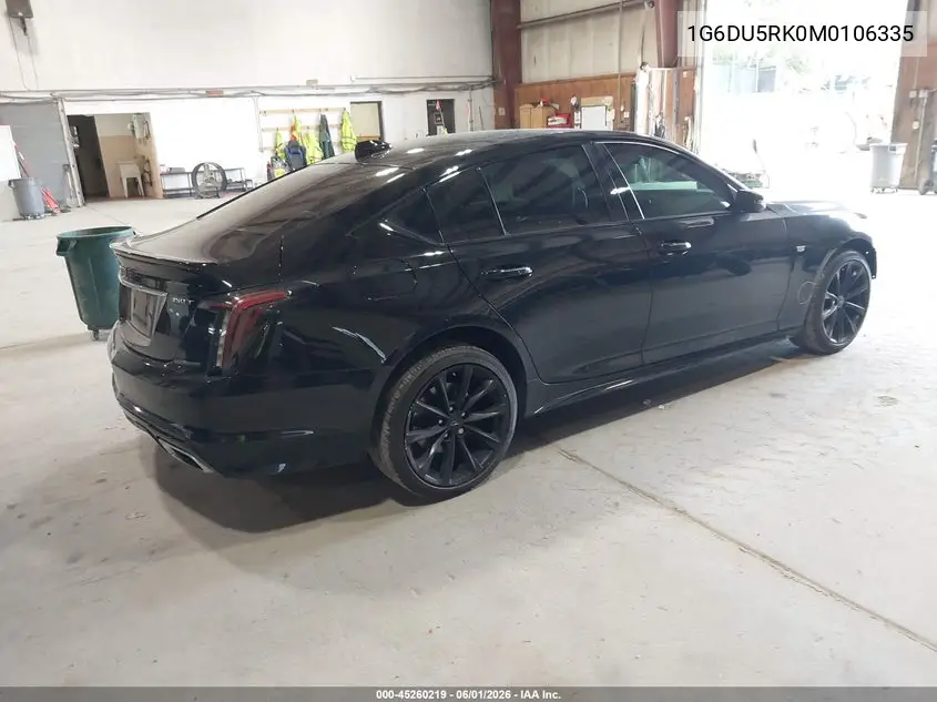 2021 Cadillac Ct5 Sport VIN: 1G6DU5RK0M0106335 Lot: 45260219