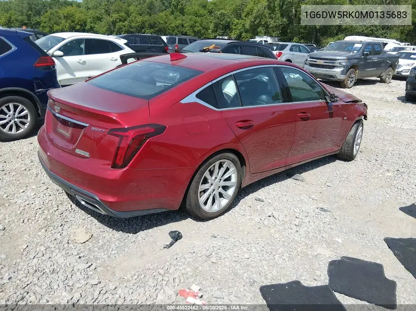 2021 Cadillac Ct5 Luxury VIN: 1G6DW5RK0M0135683 Lot: 45522462