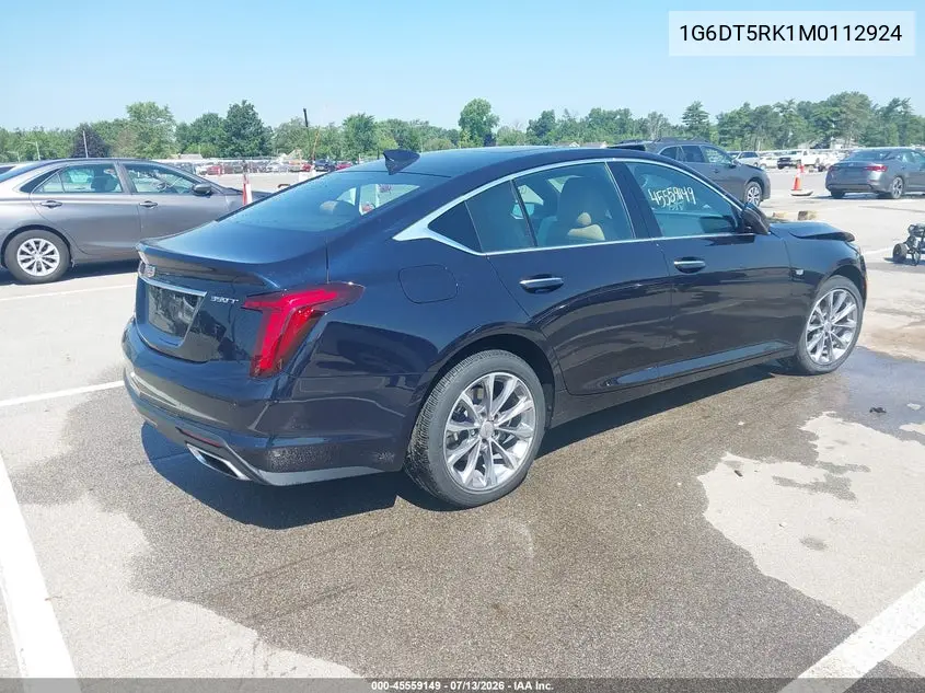 2021 Cadillac Ct5 Premium Luxury VIN: 1G6DT5RK1M0112924 Lot: 45559149