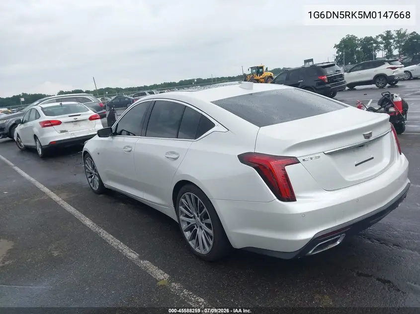 2021 Cadillac Ct5 Premium Luxury VIN: 1G6DN5RK5M0147668 Lot: 45588259