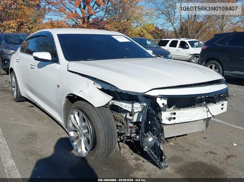 2022 Cadillac Ct5 Premium Luxury VIN: 1G6DT5RK3N0108407 Lot: 44632668