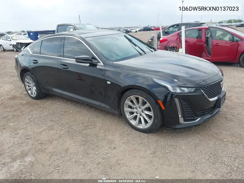 2022 Cadillac Ct5 Luxury VIN: 1G6DW5RKXN0137023 Lot: 44968029