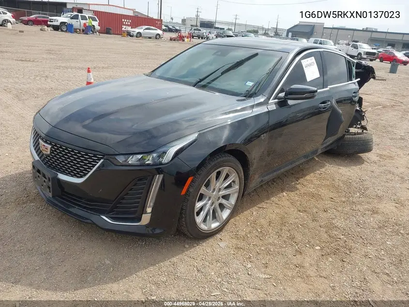 2022 Cadillac Ct5 Luxury VIN: 1G6DW5RKXN0137023 Lot: 44968029