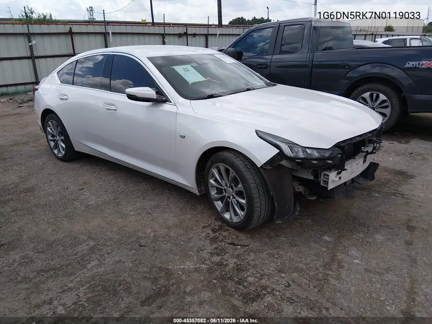 2022 Cadillac Ct5 Premium Luxury VIN: 1G6DN5RK7N0119033 Lot: 45357082
