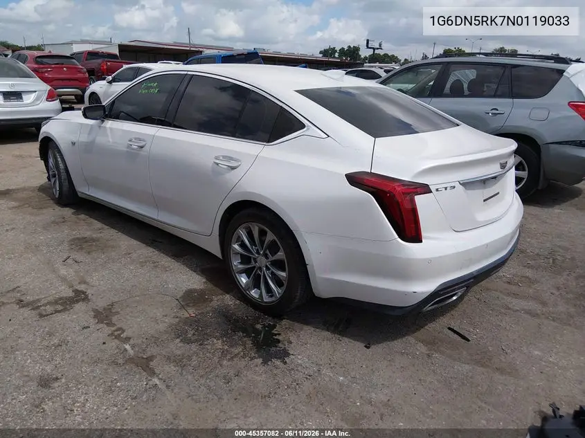 2022 Cadillac Ct5 Premium Luxury VIN: 1G6DN5RK7N0119033 Lot: 45357082