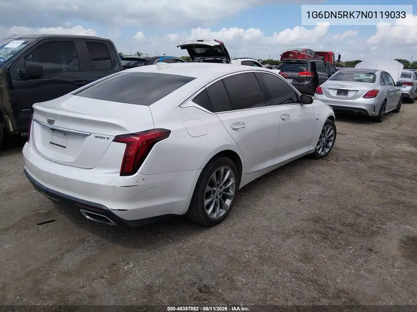 2022 Cadillac Ct5 Premium Luxury VIN: 1G6DN5RK7N0119033 Lot: 45357082