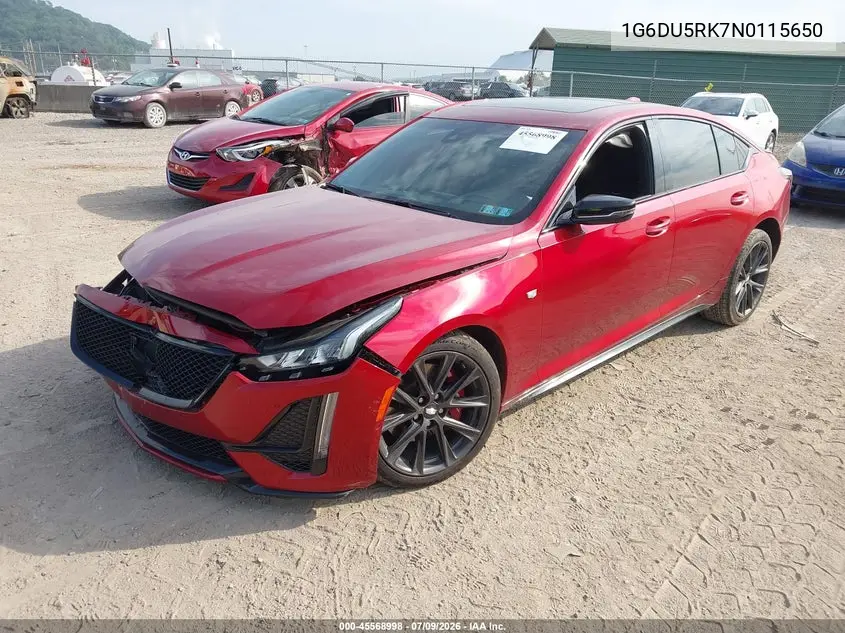 2022 Cadillac Ct5 Sport VIN: 1G6DU5RK7N0115650 Lot: 45568998