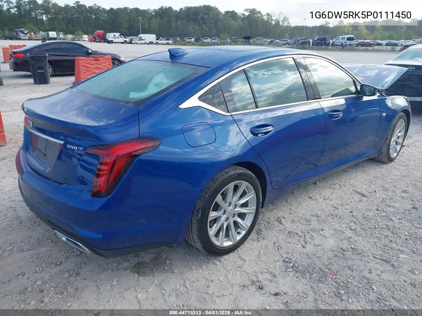 2023 Cadillac Ct5 Luxury VIN: 1G6DW5RK5P0111450 Lot: 44715313