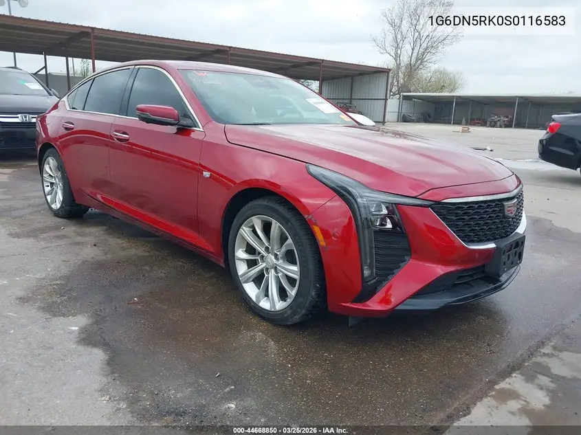 2025 Cadillac Ct5 Premium Luxury Rwd VIN: 1G6DN5RK0S0116583 Lot: 44668850