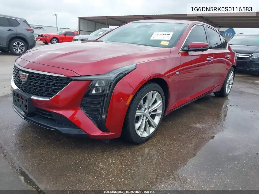2025 Cadillac Ct5 Premium Luxury Rwd VIN: 1G6DN5RK0S0116583 Lot: 44668850