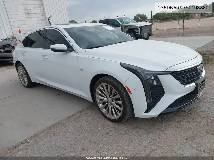 2025 Cadillac Ct5 Premium Luxury Rwd VIN: 1G6DN5RK7S0103880 Lot: 44762889