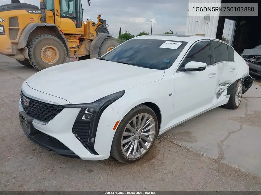 2025 Cadillac Ct5 Premium Luxury Rwd VIN: 1G6DN5RK7S0103880 Lot: 44762889