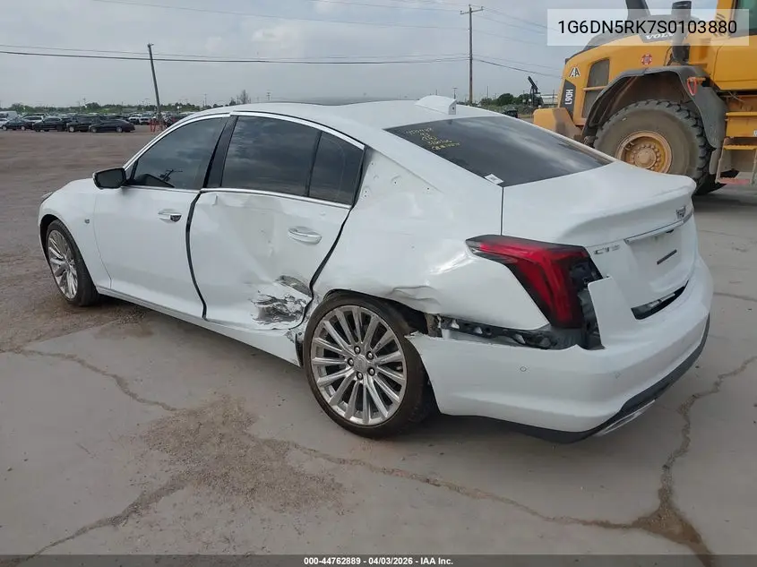 2025 Cadillac Ct5 Premium Luxury Rwd VIN: 1G6DN5RK7S0103880 Lot: 44762889