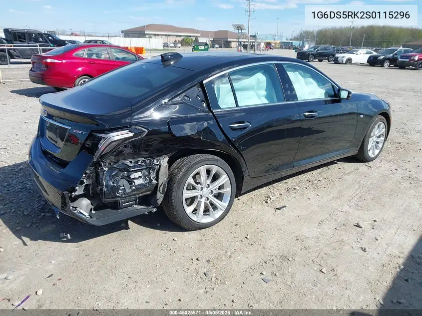 2025 Cadillac Ct5 Premium Luxury Rwd VIN: 1G6DS5RK2S0115296 Lot: 45025571