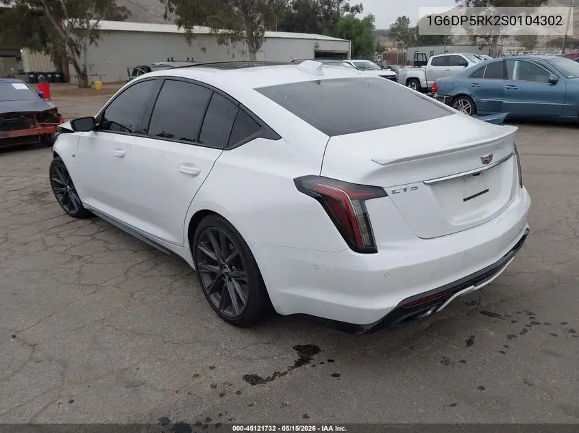2025 Cadillac Ct5 Sport Rwd VIN: 1G6DP5RK2S0104302 Lot: 45121732