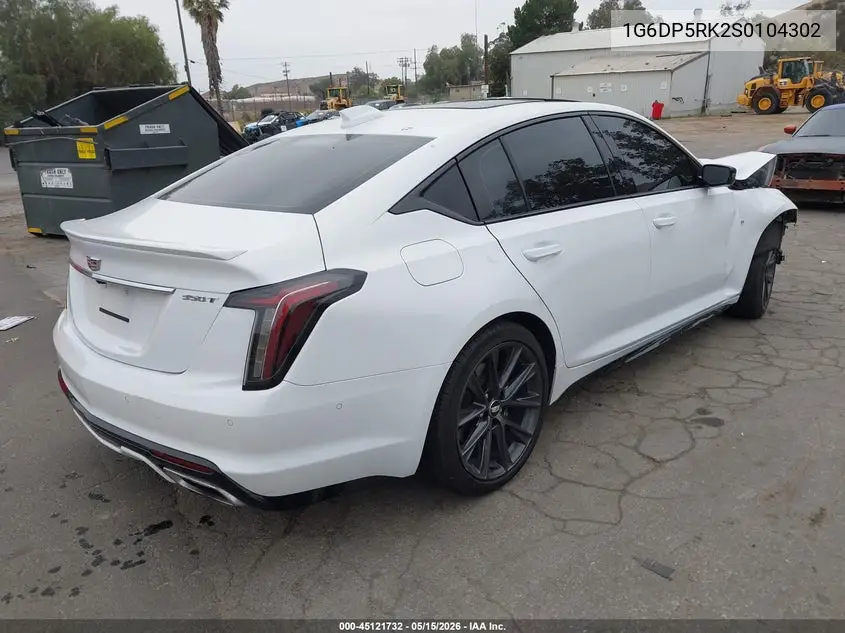 2025 Cadillac Ct5 Sport Rwd VIN: 1G6DP5RK2S0104302 Lot: 45121732