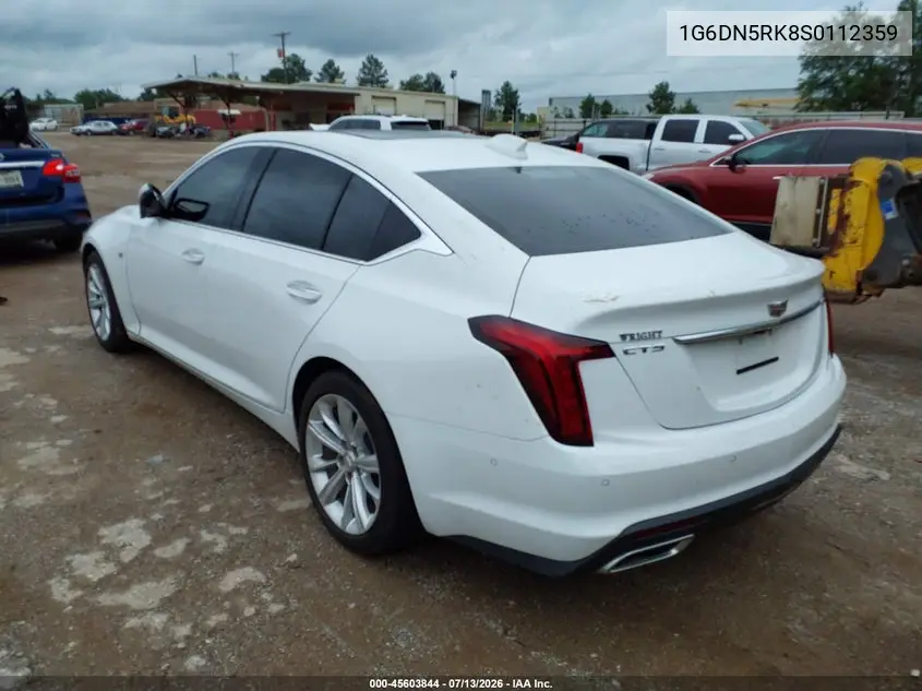 2025 Cadillac Ct5 Premium Luxury Rwd VIN: 1G6DN5RK8S0112359 Lot: 45603844