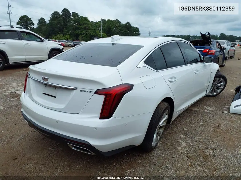2025 Cadillac Ct5 Premium Luxury Rwd VIN: 1G6DN5RK8S0112359 Lot: 45603844