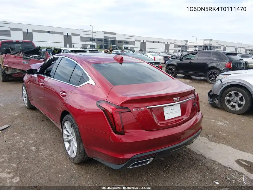 2026 Cadillac Ct5 Premium Luxury Rwd VIN: 1G6DN5RK4T0111470 Lot: 45064928
