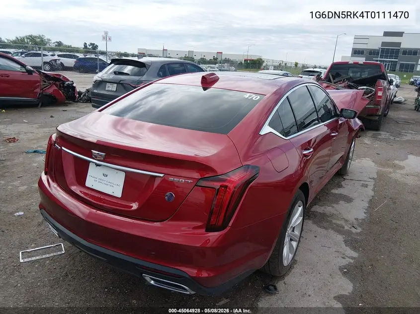 2026 Cadillac Ct5 Premium Luxury Rwd VIN: 1G6DN5RK4T0111470 Lot: 45064928