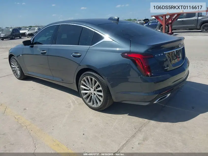 2026 Cadillac Ct5 Premium Luxury Rwd VIN: 1G6DS5RKXT0116617 Lot: 45523737