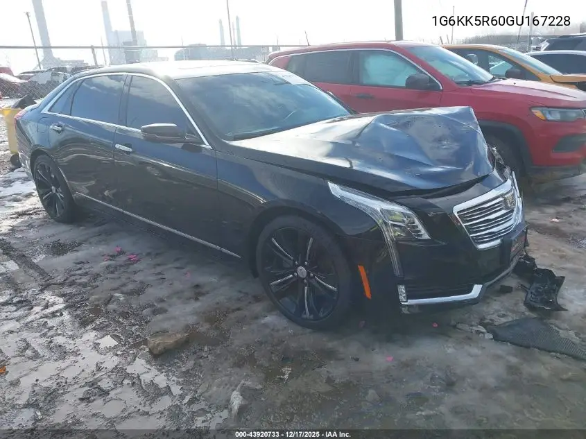 2016 Cadillac Ct6 Platinum VIN: 1G6KK5R60GU167228 Lot: 43920733