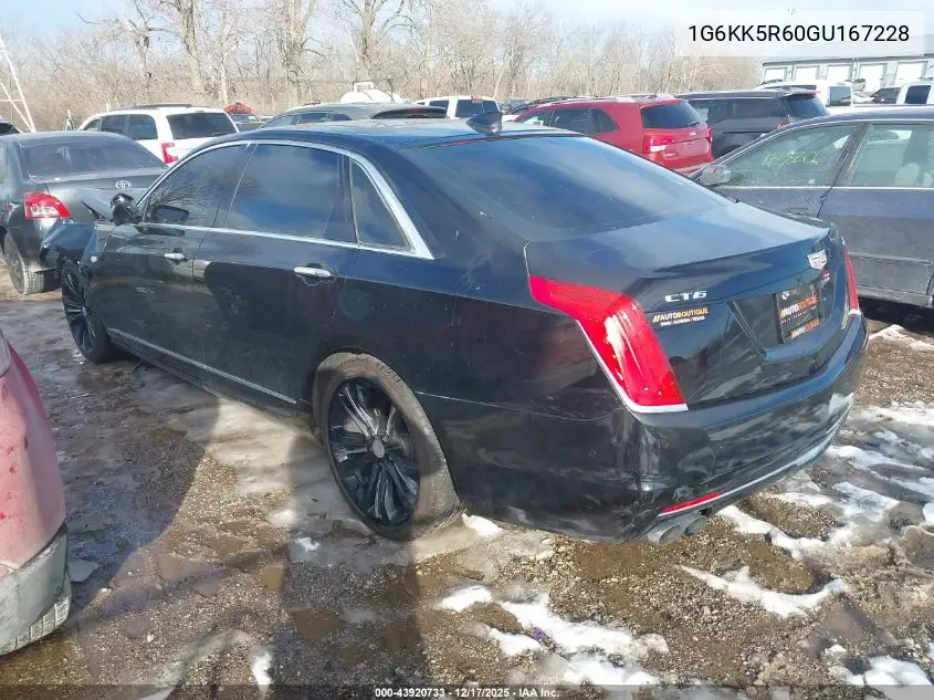 2016 Cadillac Ct6 Platinum VIN: 1G6KK5R60GU167228 Lot: 43920733