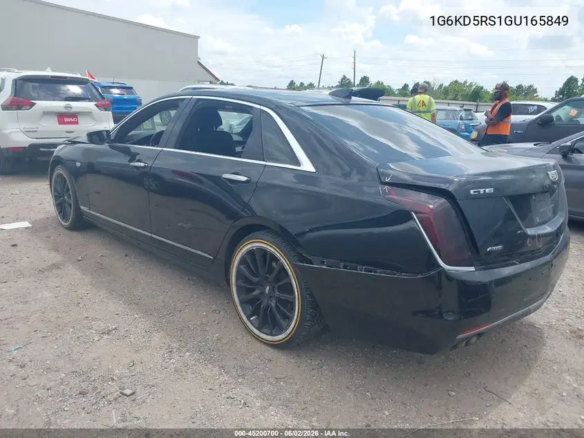 2016 Cadillac Ct6 Luxury VIN: 1G6KD5RS1GU165849 Lot: 45200700
