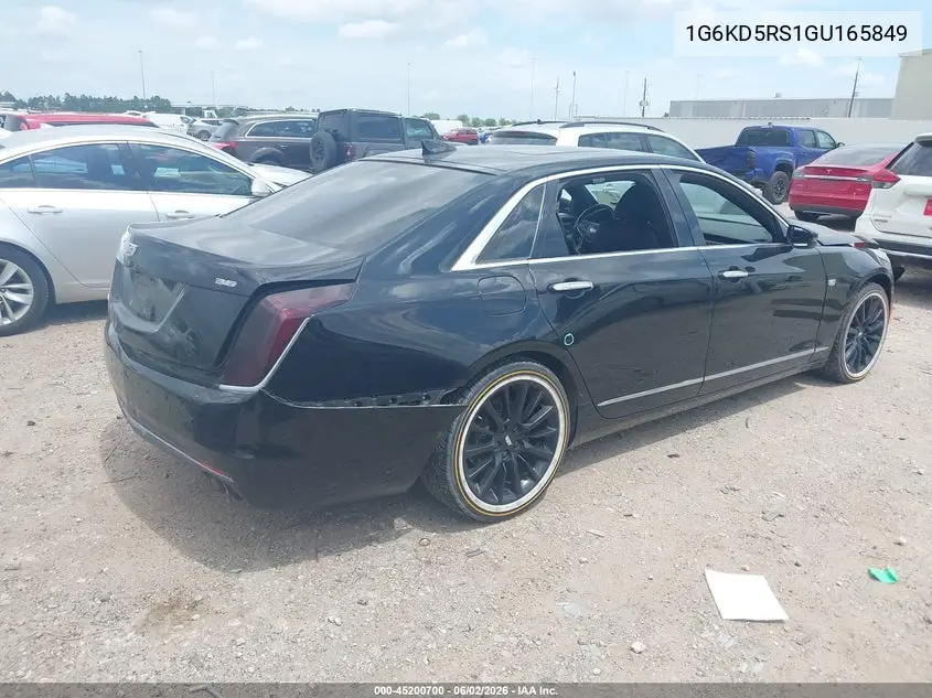 2016 Cadillac Ct6 Luxury VIN: 1G6KD5RS1GU165849 Lot: 45200700