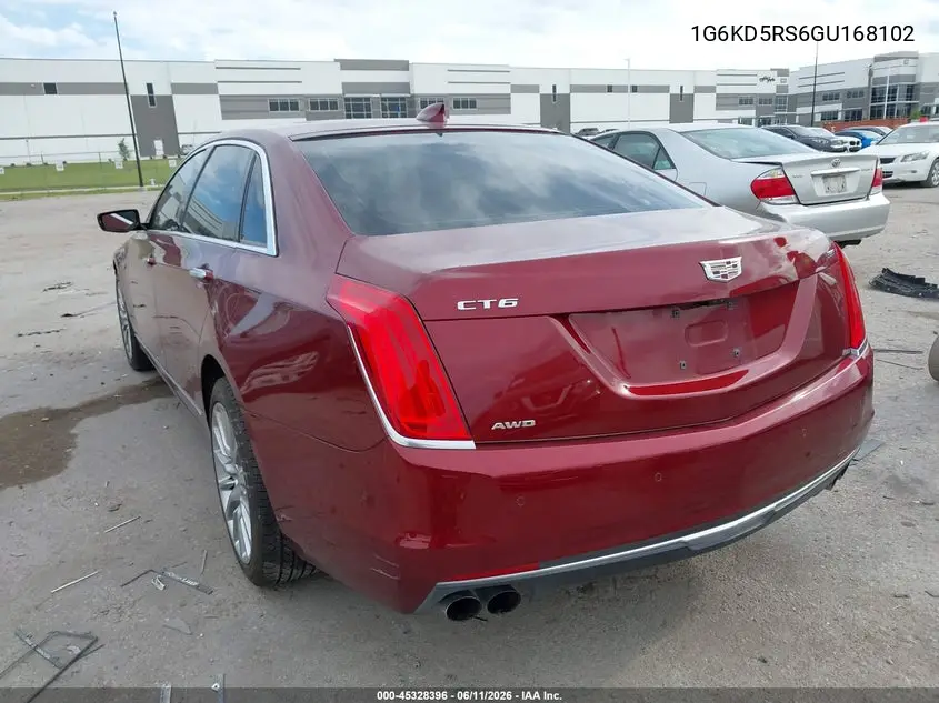 2016 Cadillac Ct6 Luxury VIN: 1G6KD5RS6GU168102 Lot: 45328396