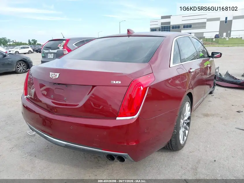 2016 Cadillac Ct6 Luxury VIN: 1G6KD5RS6GU168102 Lot: 45328396