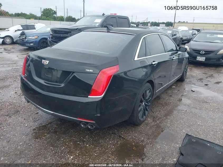 2016 Cadillac Ct6 Luxury VIN: 1G6KD5RS9GU165758 Lot: 45382305