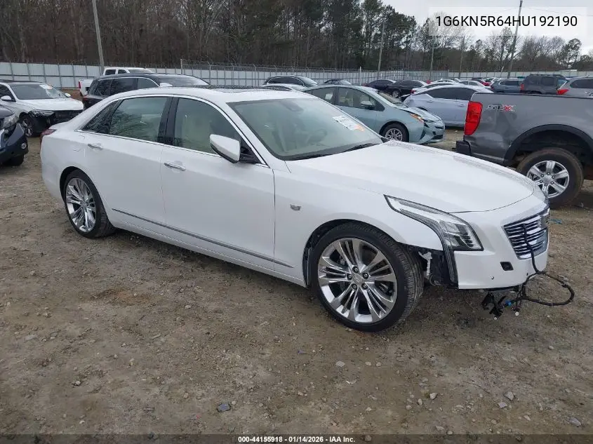 2017 Cadillac Ct6 Platinum VIN: 1G6KN5R64HU192190 Lot: 44155918