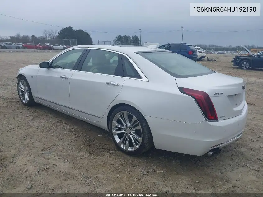 2017 Cadillac Ct6 Platinum VIN: 1G6KN5R64HU192190 Lot: 44155918